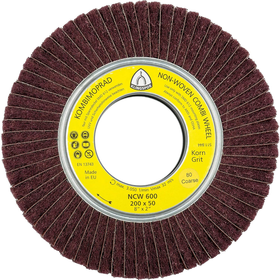 Klingpsor 258910 NCW 600, Schleifmop MARRON, 165X50, 80, 3 Stück