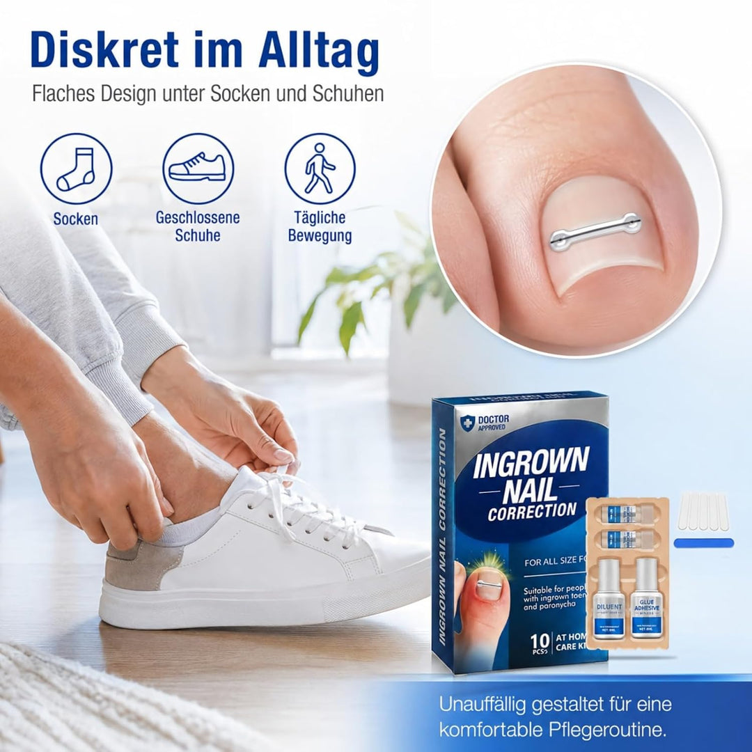 Eingewachsene ZehennäGel Set, Zehennagel Korrektur, 10 StüCk 5 GrössEn | Kleber &amp; Weichmacher, Sanft