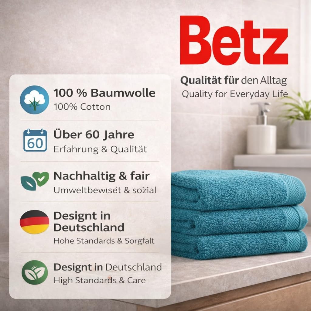 Betz Palermo Duschtücher – 4X Duschtuch aus 100% Baumwolle - Badetuch – Saunatuch –Liegetuch - 70 x