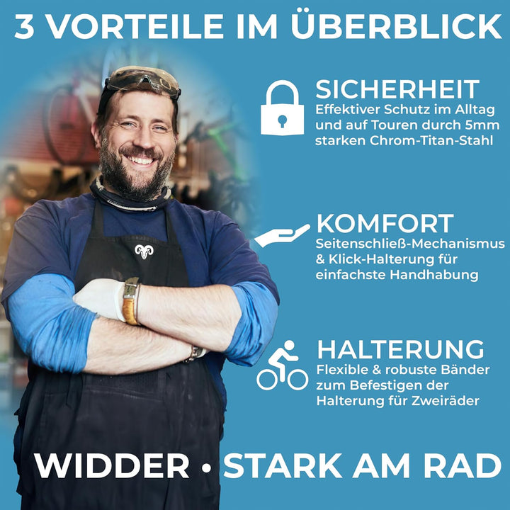 Widder Extrem sicheres Faltschloss Fahrrad [Titan-Stahl Level 15] - Fahrradschloss hohe Sicherheit 9