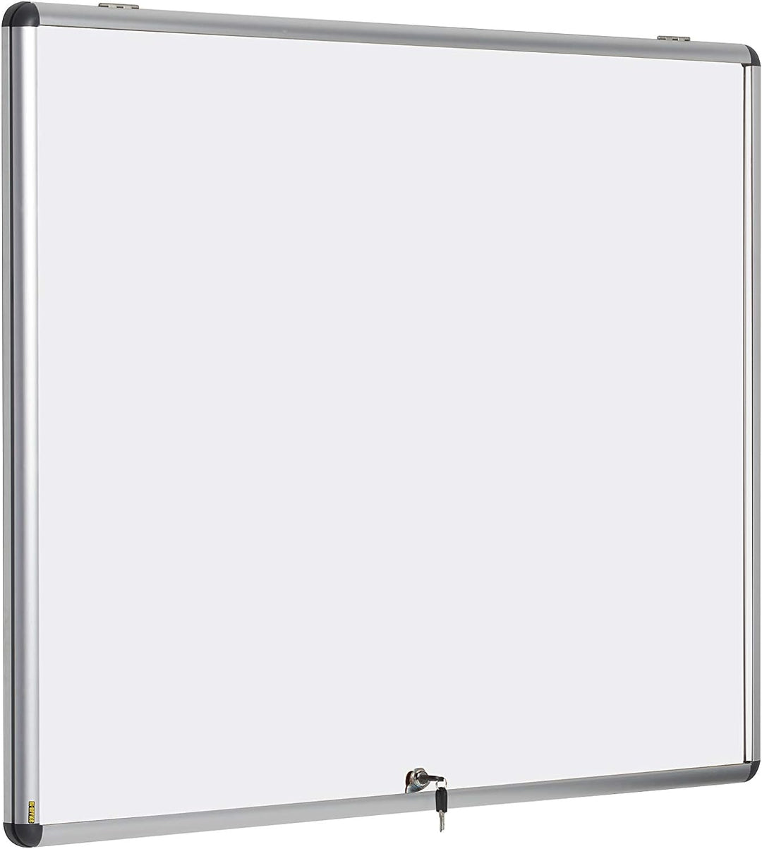 Bi-Office Schaukasten Vitrine "Enclore", Schwingtür nach oben, Whiteboard, Mangetische Innenfläche,