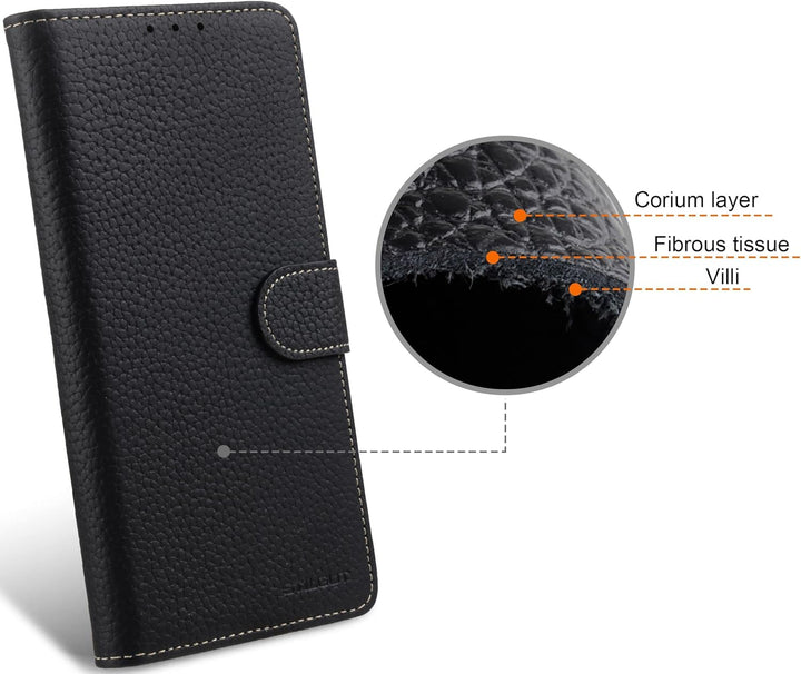 STILGUT Talis kompatibel mit Google Pixel 7 Pro Hülle mit Kartenfach aus Leder, Wallet Case, Lederhü