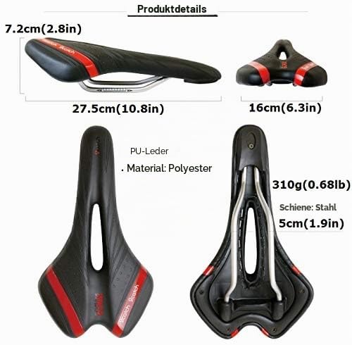 GORIX Fahrradsattel, komfortabel, mit Schiene, MTB, Rennrad, für Damen und Herren (A6-1) Hellbraun,