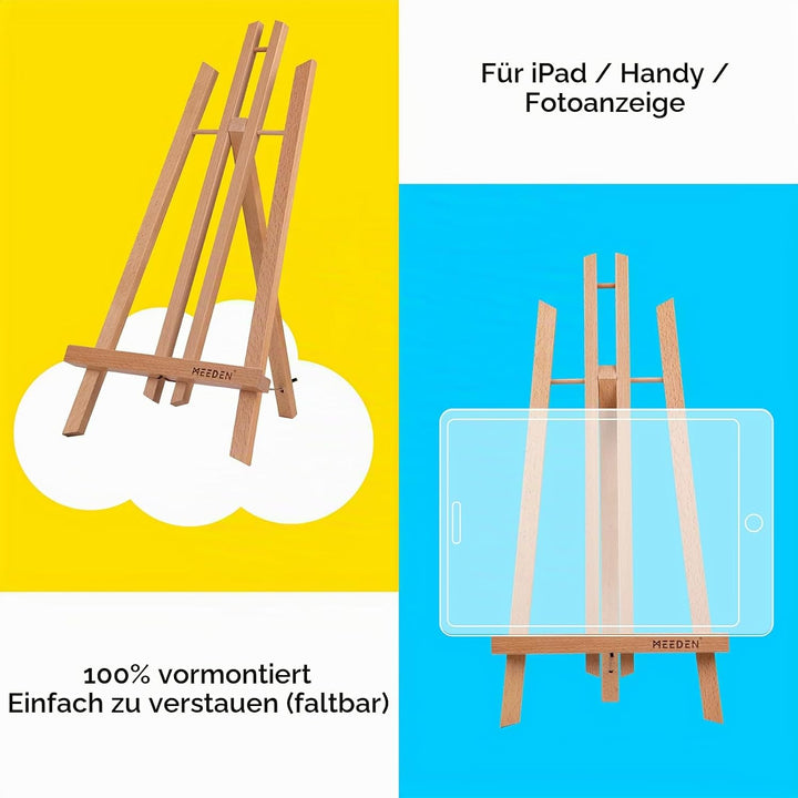 MEEDEN 6 Stück Tischstaffelei Holz, 50 cm Display Staffeleien, Kinder Staffelei Tisch, Bild Ständer