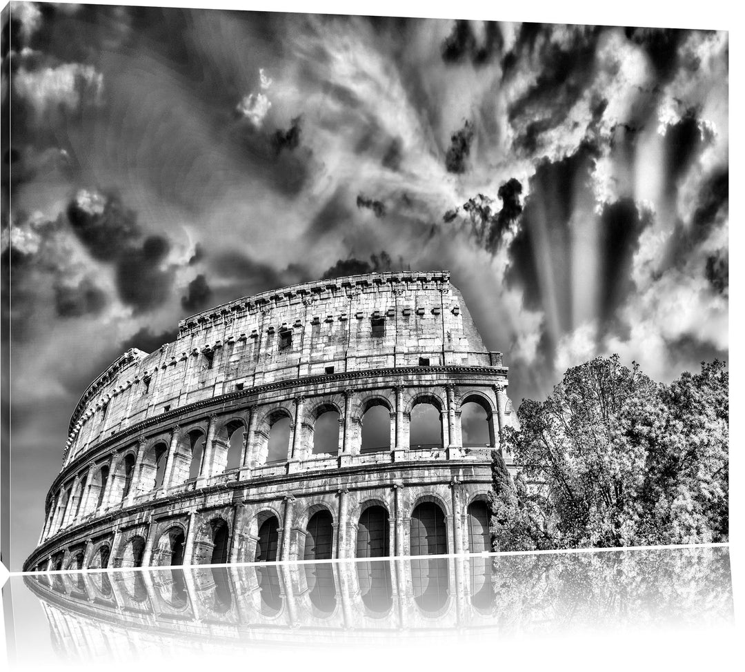 Pixxprint klassisches Colloseum in Rom als Leinwandbild/Grösse: 100x70 / Wandbild/Kunstdruck/fertig