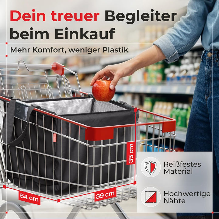 achilles, Isolierte Kühltasche zum Einhängen, Einkaufswagentasche faltbar, Thermotasche, Kühlbox, gr