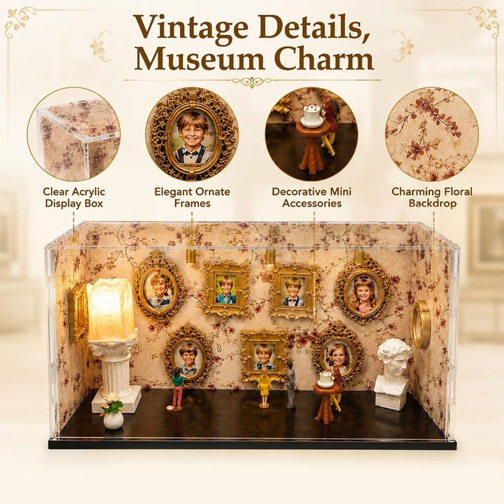 Mini Museum Bilderrahmen, SGZIOO DIY Mini Museum Silhouette Box mit Licht, Museum of Us Set, Tiefer