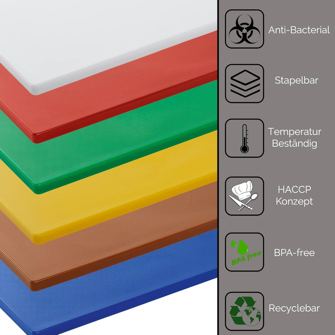 Schneidbrett | grosses Hackbrett HACCP Schneidebrett | Küchenbrett 2cm dick rutschhemmende Füssen 53