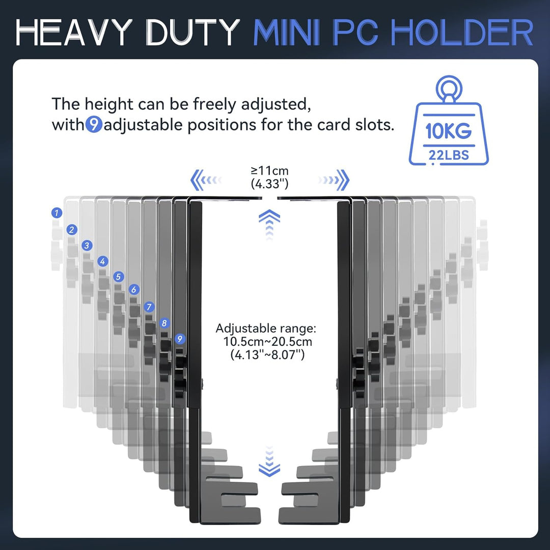 Mini-PC-Halterung für unter den Schreibtisch, höhen- und breitenverstellbare CPU/NAS-Halterung für M