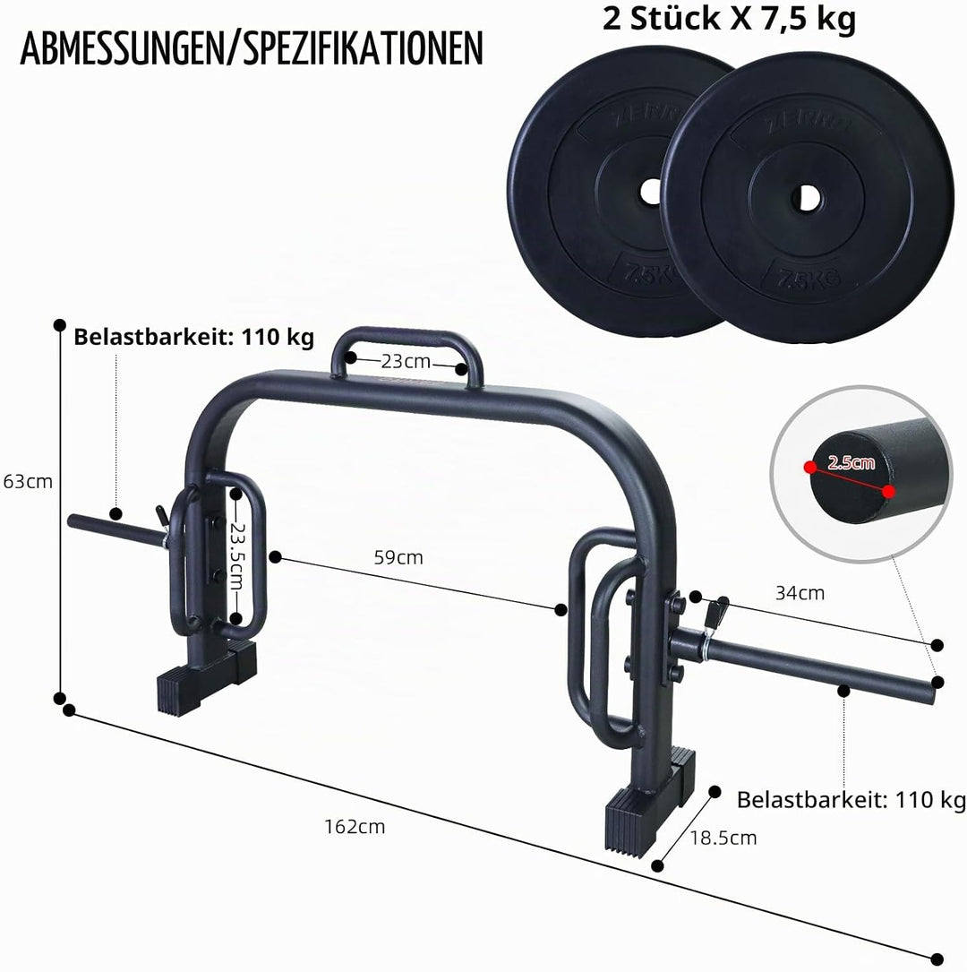 ZERRO Hex Bar Trap Bar Hexagon Hantelstange Olympic Bar für Kniebeugen Kreuzheben Schulterheben mit