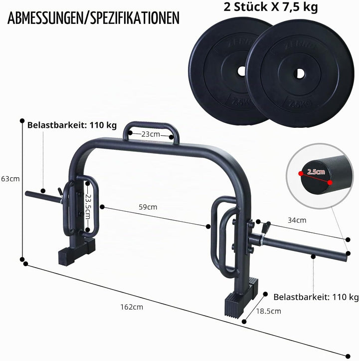 ZERRO Hex Bar Trap Bar Hexagon Hantelstange Olympic Bar für Kniebeugen Kreuzheben Schulterheben mit