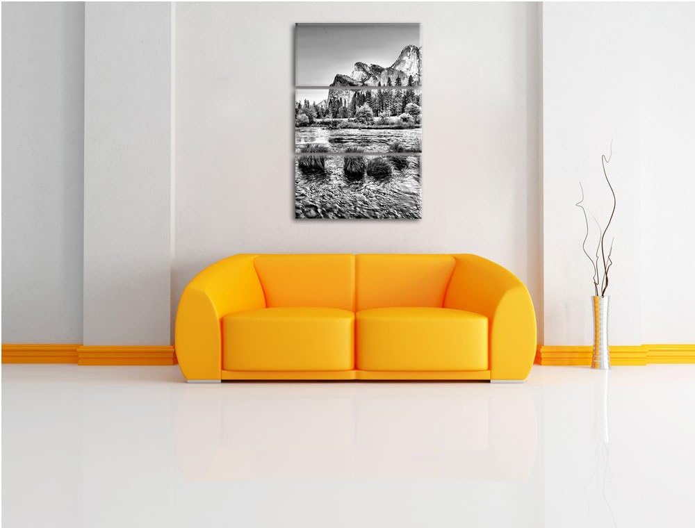 Pixxprint Berglandschaft als Leinwandbild/Grösse: 3 Teilig (120x80) cm/Wandbild/Kunstdruck/fertig be