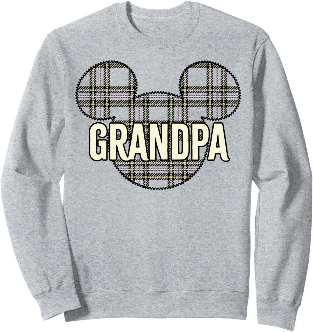 Disney Mickey And Friends Christmas Plaid Mickey Grandpa Sweatshirt