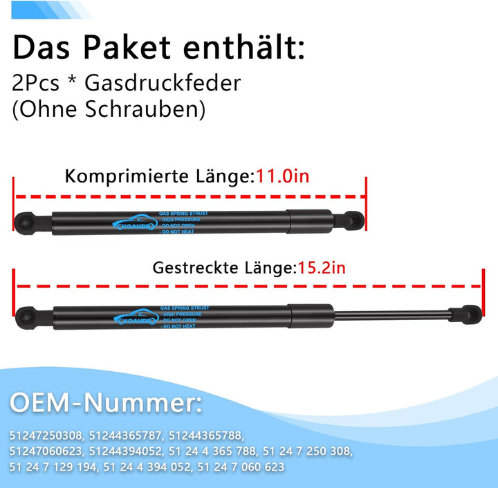 2Pcs Heckklappendämpfer für BMW 3er E90 316 318 320 323 325 330 Limousine 2004-2011 für BMW 3er E92