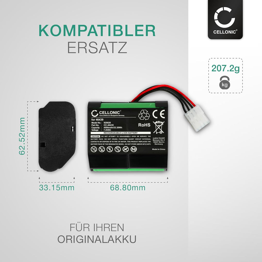 CELLONIC 2X Akku kompatibel mit Vorwerk Kobold VR100 VX100 Vorwerk 46439 PN46439 SCM61932 2x4500mAh