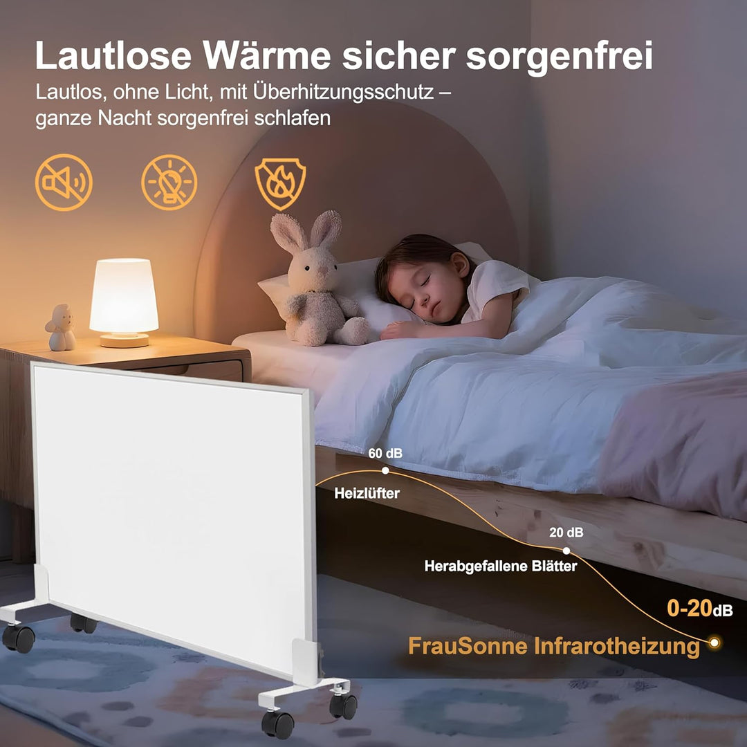 Infrarotheizung Standgerät 350W mit Smart Thermostat, Infrarot Wandheizung–Mobiler Energiesparender