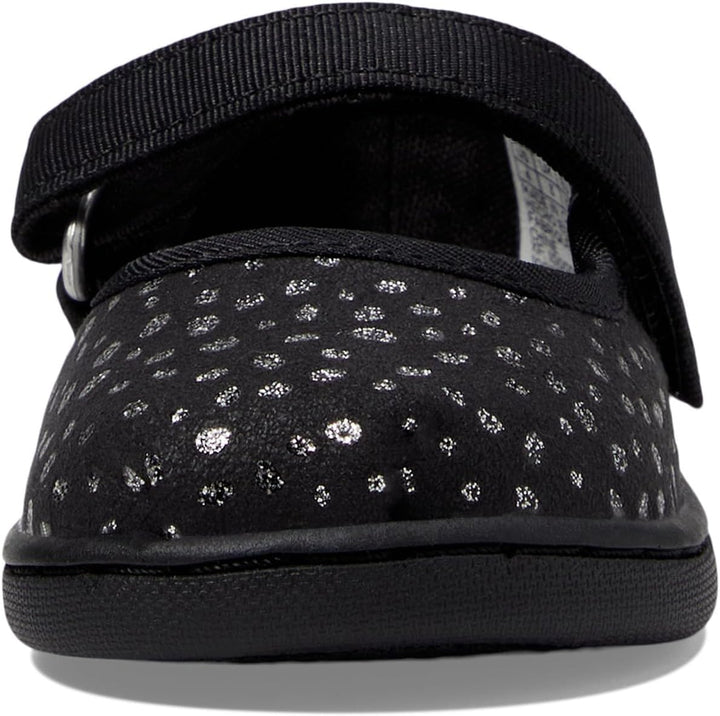 TOMS Mädchen Tiny Mary Jane Sneaker 19.5 EU Black Foil Dot Microfiber, 19.5 EU Black Foil Dot Microf