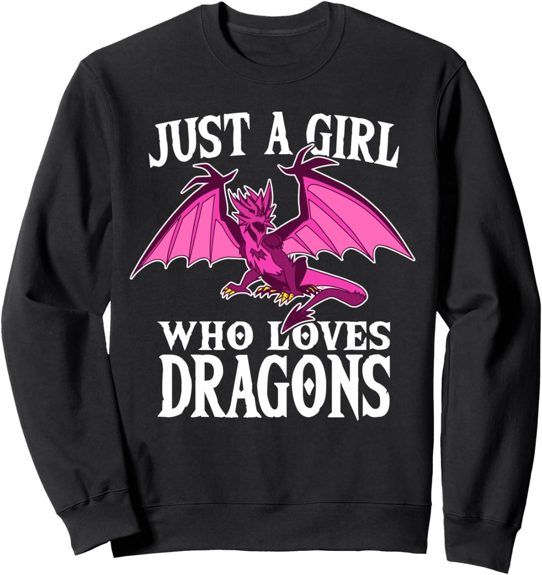Just A Girl Who Loves Dragons Lustiges Drachen Kostüm Sweatshirt