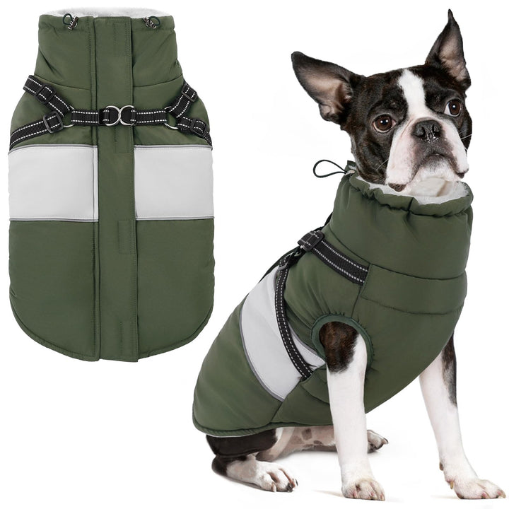 AOFITEE Hundemantel für Kleine Hunde, Wasserdicht Warme Hundejacke mit Geschirr, Winddicht Hunde Win