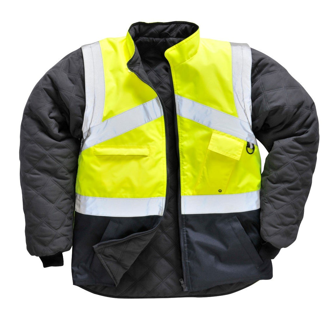 Portwest Zweifarbige Warnschutz Wendejacke , Grösse: L, Farbe: Gelb/Marine, S769YNRL