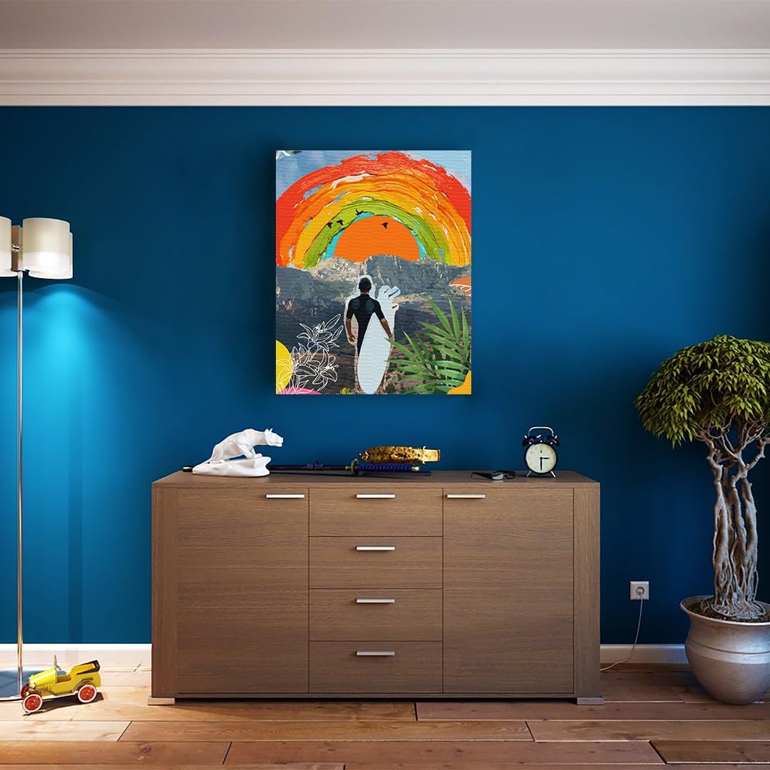 Artnapi Malen nach Zahlen Erwachsene mit Rahmen | DIY Handgemalt | Träumer unter dem Regenbogenhimme