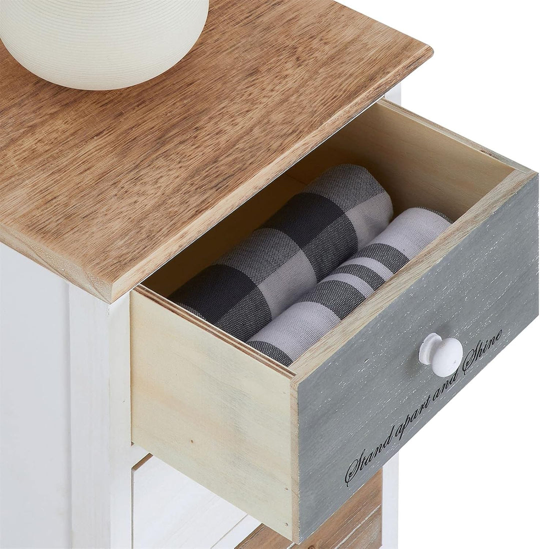 CARO-Möbel Kommode Salva Schubladenschrank Standregal Aufbewahrungsregal in weiss, Shabby Chic Vinta