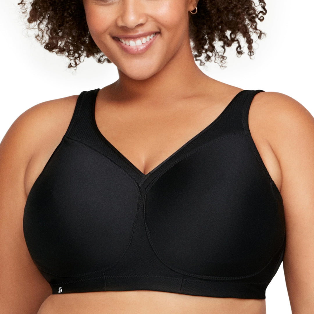 Glamorise Damen Sports Bra, Undurchsichtige 75B Schwarz, 75B Schwarz