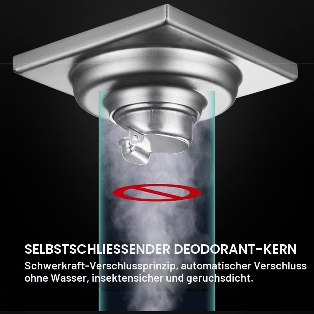Bodenablauf Quadratisch Linear Anti-Geruchs-Abfluss Ablaufgarnitur Edelstahl Bad Duschabfluss Haarfä