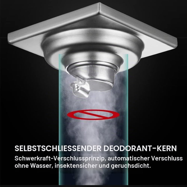 Bodenablauf Quadratisch Linear Anti-Geruchs-Abfluss Ablaufgarnitur Edelstahl Bad Duschabfluss Haarfä