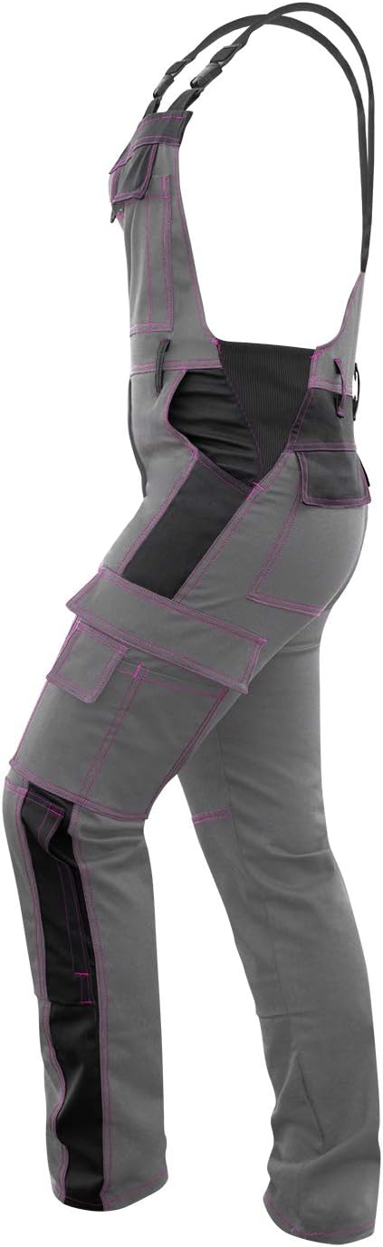 strongAnt Latzhose Damen stretch Arbeitshose für Frauen mit Kniepolstertaschen Baumwolle Cargo Hose