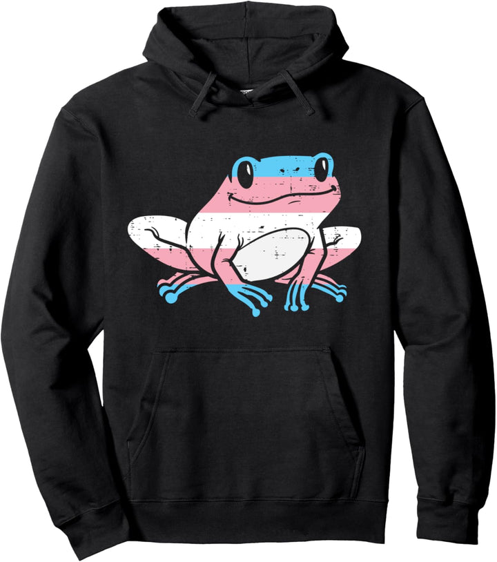 Transgender Frog Transsexual Trans Pride Flag Pullover Hoodie