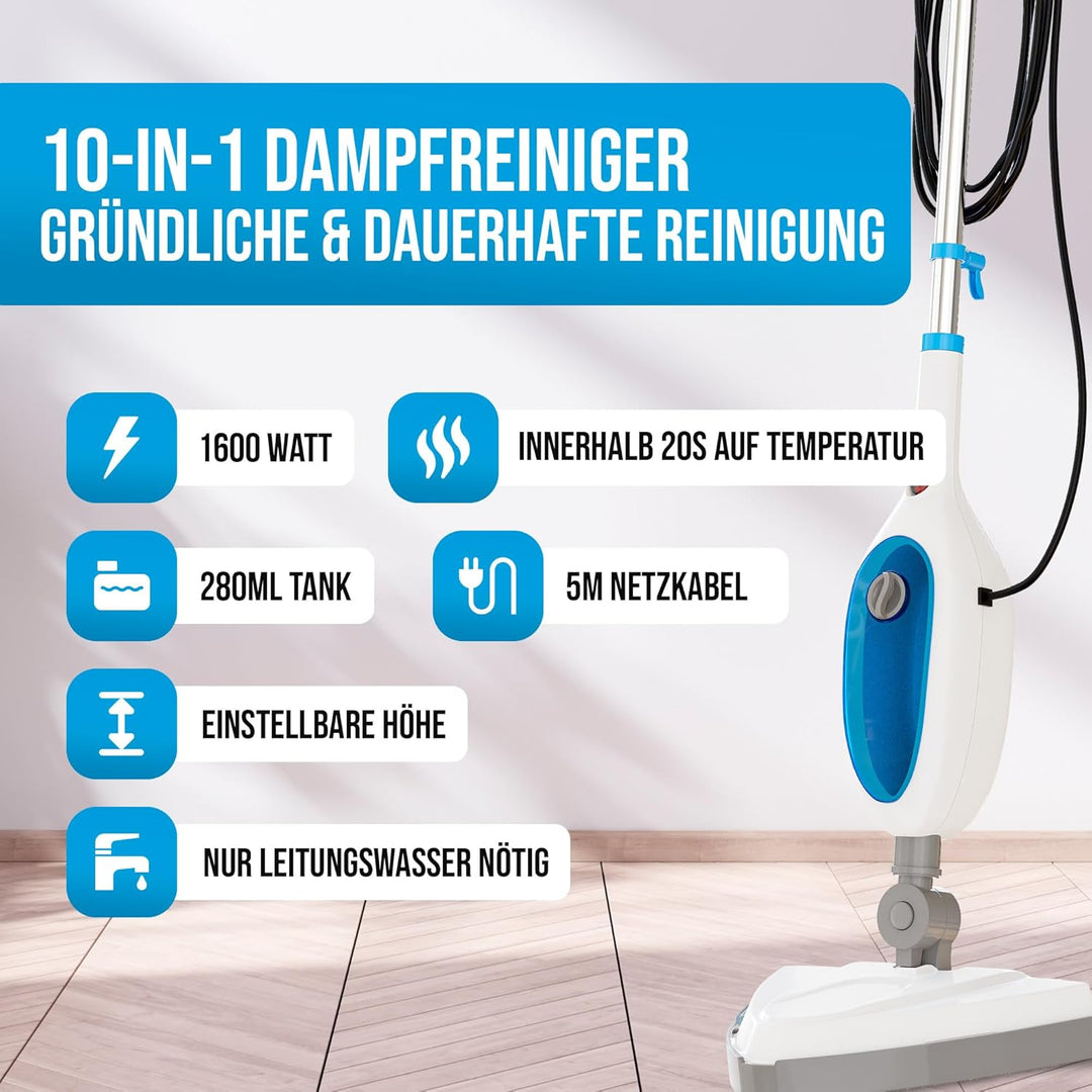 Strex 12 in 1 Dampfreiniger - Teppichreiniger/Fleckenreiniger - hygienische Bodenreinigung von gross