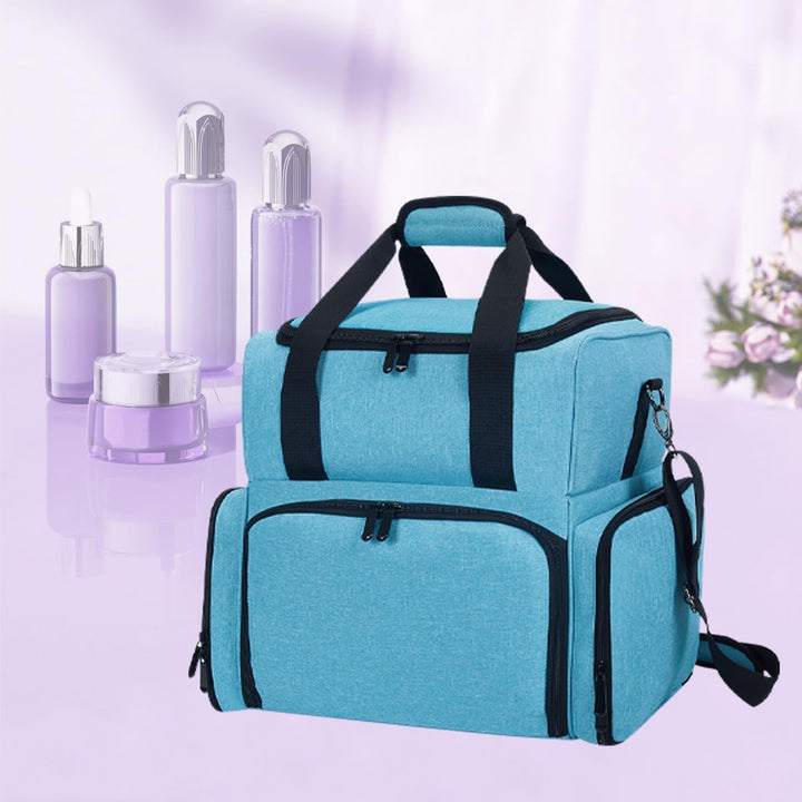 grosse Kosmetiktasche mit 4 abnehmbaren Gehäusen Doppelschicht Reiseveranstalter Make-up-Tasche mit