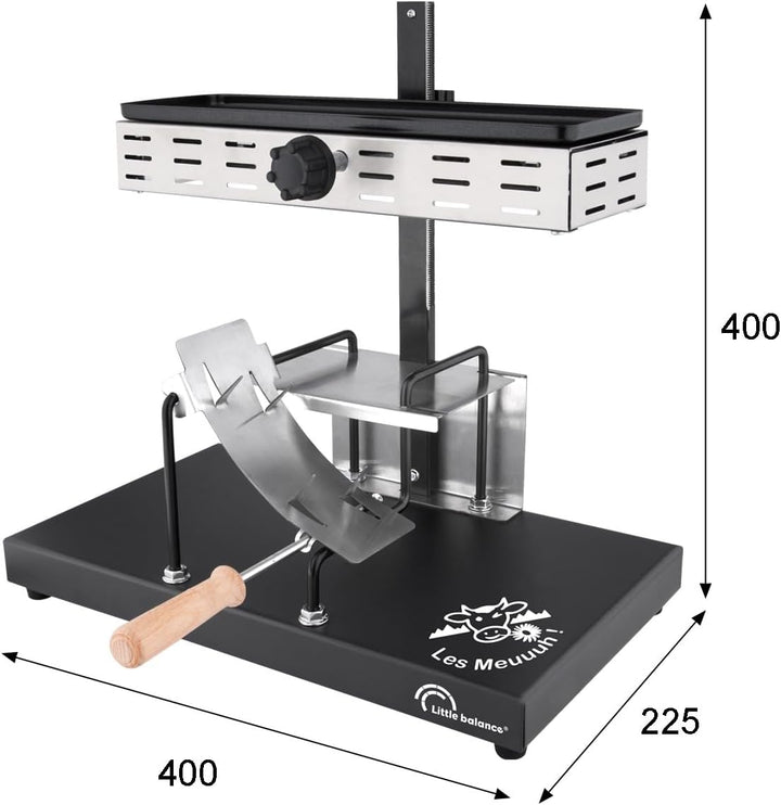 LITTLE BALANCE 8752 Savoyarde 1/2 Schleifstein, traditionelles Raclette mit halbem Mahlwerk, 8 Perso