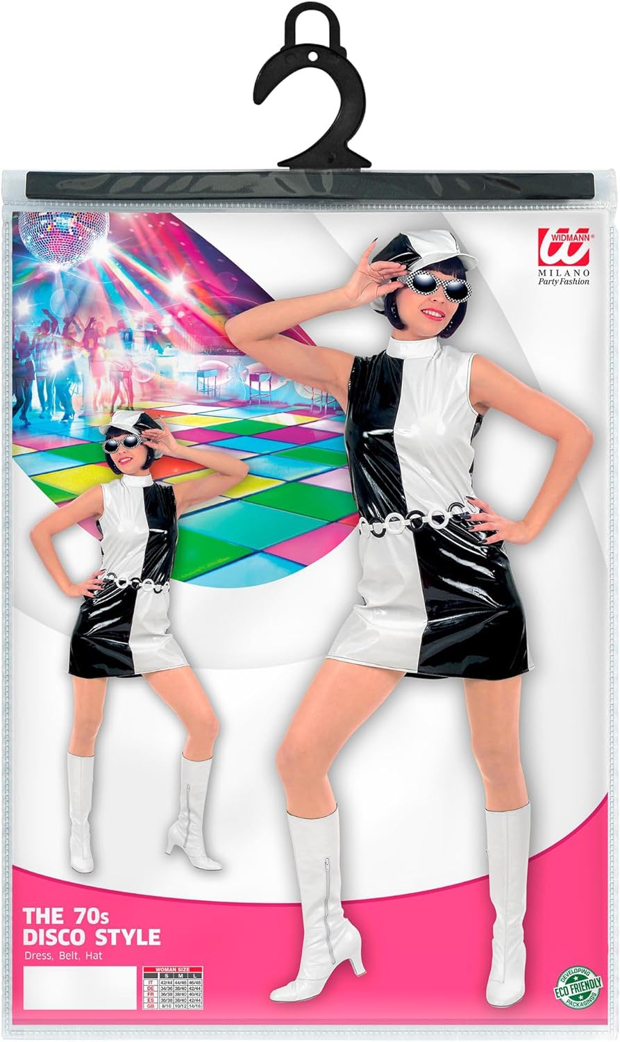 W WIDMANN MILANO Party Fashion - Kostüm 70er Jahre Disco Style Kleid, Disco Fever, Faschingskostüme,