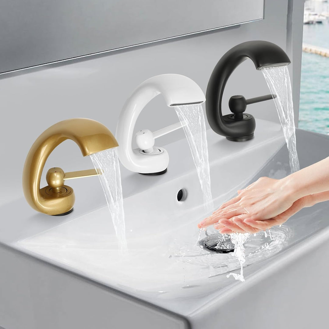 Wasserhahn Bad-Mischbatterie, Wasserfall Badezimmerarmatur, moderner Waschtischarmatur, Wasserfallar