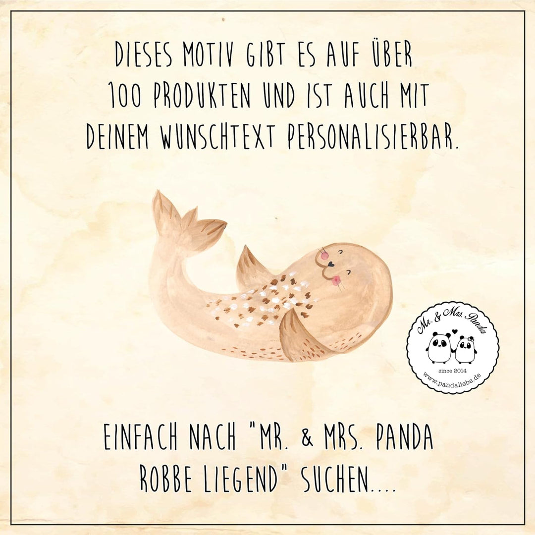 Mr. & Mrs. Panda Serviertablett Robbe liegend - Geschenk, Seehund, Küchentablett, Strand, Gute Laune
