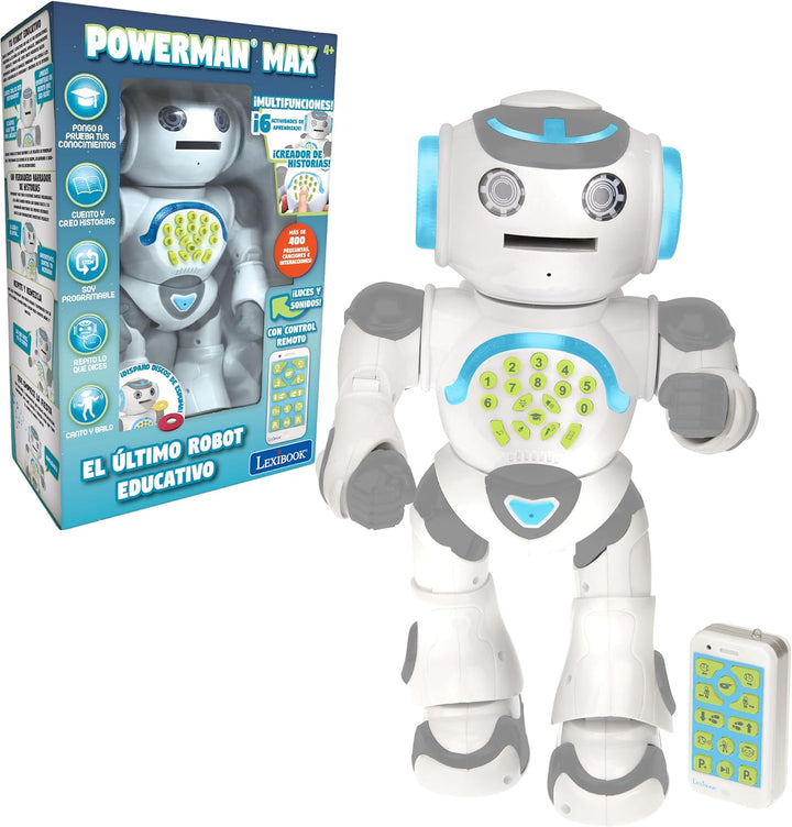 LEXIBOOK- Powerman MAX Robot de Juguete Parlante, Multicolor (ROB80ES)