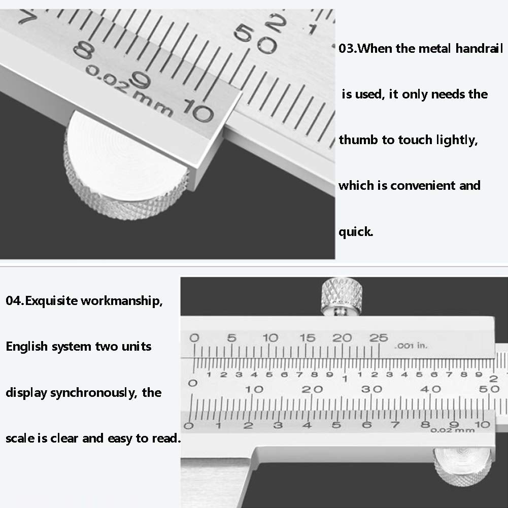 0-200 mm Messschieber,Kohlenstoffreicher Stahl Präzisions Messschieber mit hoher Messgenauigkeit zum