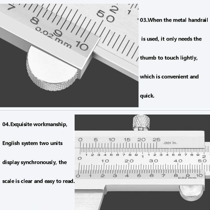 0-200 mm Messschieber,Kohlenstoffreicher Stahl Präzisions Messschieber mit hoher Messgenauigkeit zum