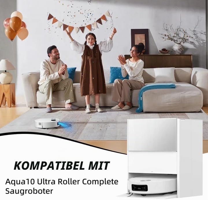 15 Stück Zubehör für Dreame Aqua10 Ultra Roller Complete Saugroboter, Ersatzteile Set:2 Hauptbürsten