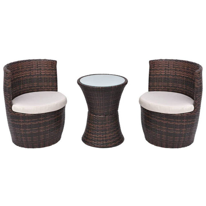 vidaXL Gartenmöbel 5-TLG. Poly Rattan Bistroset Balkonset Balkonmöbel Garnitur Braun, Braun