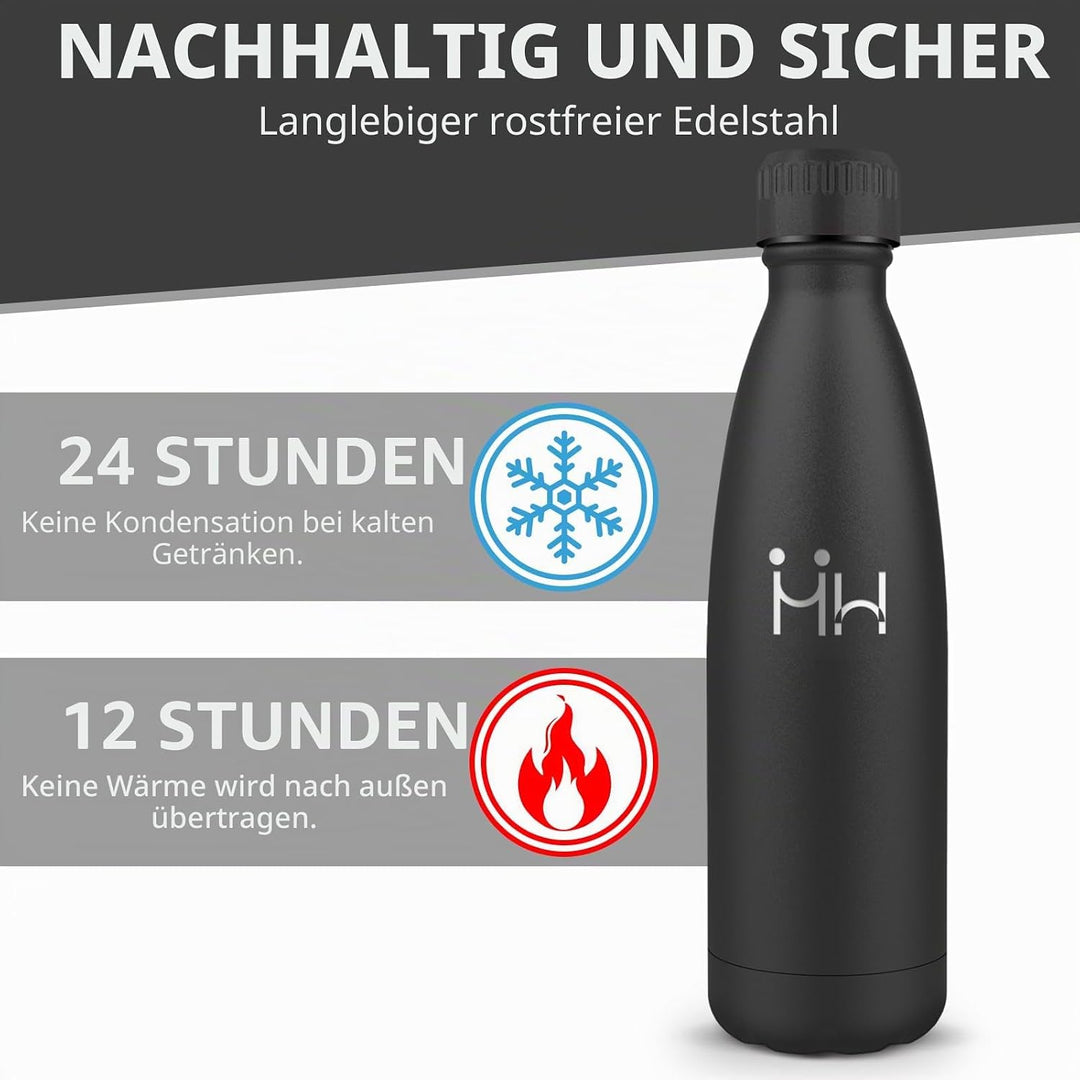 Trinkflasche Edelstahl 750ml, Thermosflasche, BPA-Frei, Wasserflasche Sport - Auslaufsicher Wasserfl