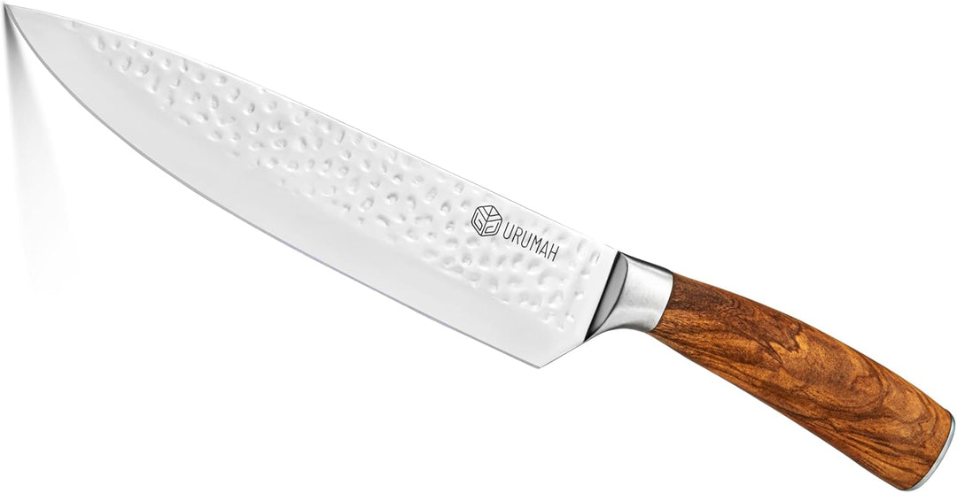 URUMAH Kochmesser 33cm - Griff aus italienischem Olivenholz - Scharfes Küchenmesser - Klinge aus hoc