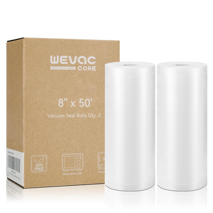Wevac 2 Rollen 20x1500cm Vakuumierbeutel, Vakuumierrollen für Lebensmittel, geeignet für Food Saver.