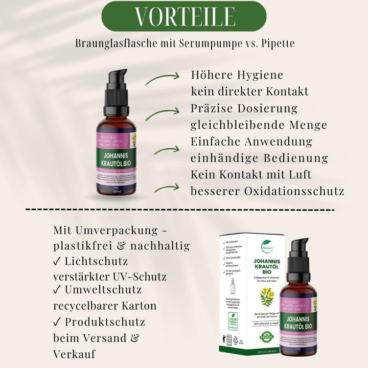 Bio Johanniskrautöl 100ml – 100% natürlich & kalt angesetzt – wohltuend für Haut, Muskeln & Pflege –