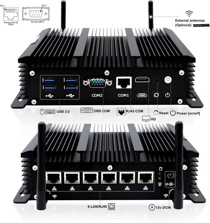 WEIDIAN Firewall Micro Appliance 2.5G, Firewall Box 6 RJ45 2.5GbE Port, Firewall Appliance Core i5-8