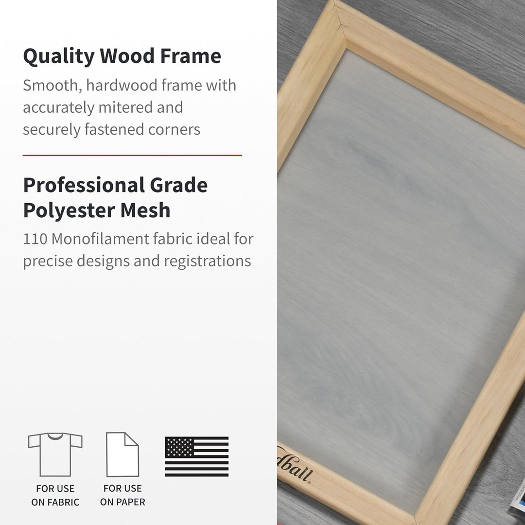 Speedball Assembled Frame W/Fabric 110 Monofilament Screen-10"X14" 10-Inch-by-14-Inch, 10-Inch-by-14