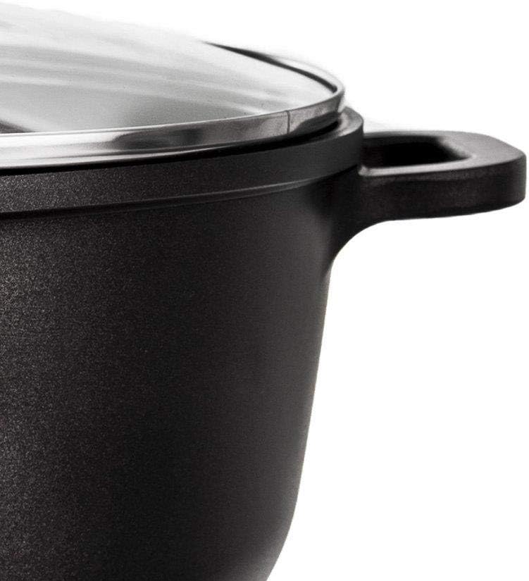 ORION Aluguss Kochtopf | Ø 28 cm | Topf mit Glasdeckel | 7 L | Für Gas und Induktion