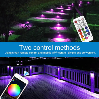 WIFI RGB LED Bodeneinbauleuchten Aussen Ø26mm LED TerrassenüberdachungIP65 Wasserdicht Einbauleuchte